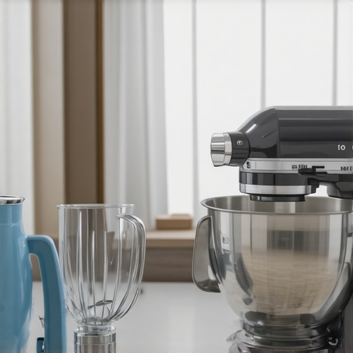 Kitchen with stand and hand mixers for baking