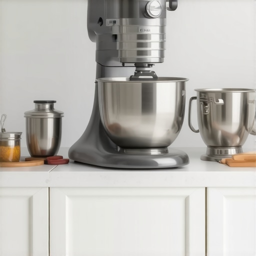 A modern stand mixer with various attachments ready for baking tasks