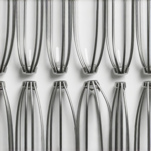 Disassembled whisk attachments soaking in cleaning solution for deep cleaning.