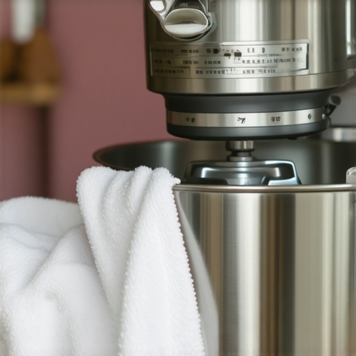 Person cleaning a mixer attachment to ensure its longevity and performance